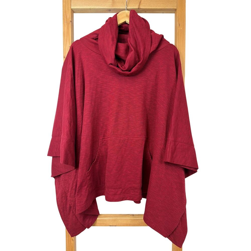 River Red Cowl Neck Front Pocket Poncho Style Jacket One Size